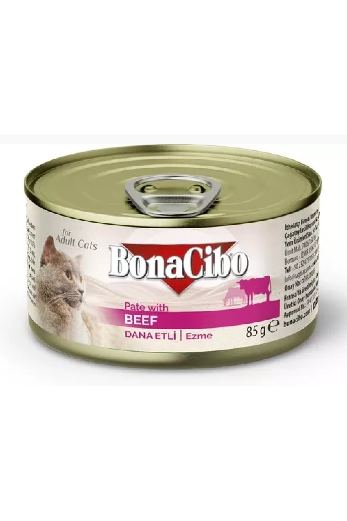 BonaCibo Ezme Dana Etli Yetişkin Yaş Kedi Maması 85gr