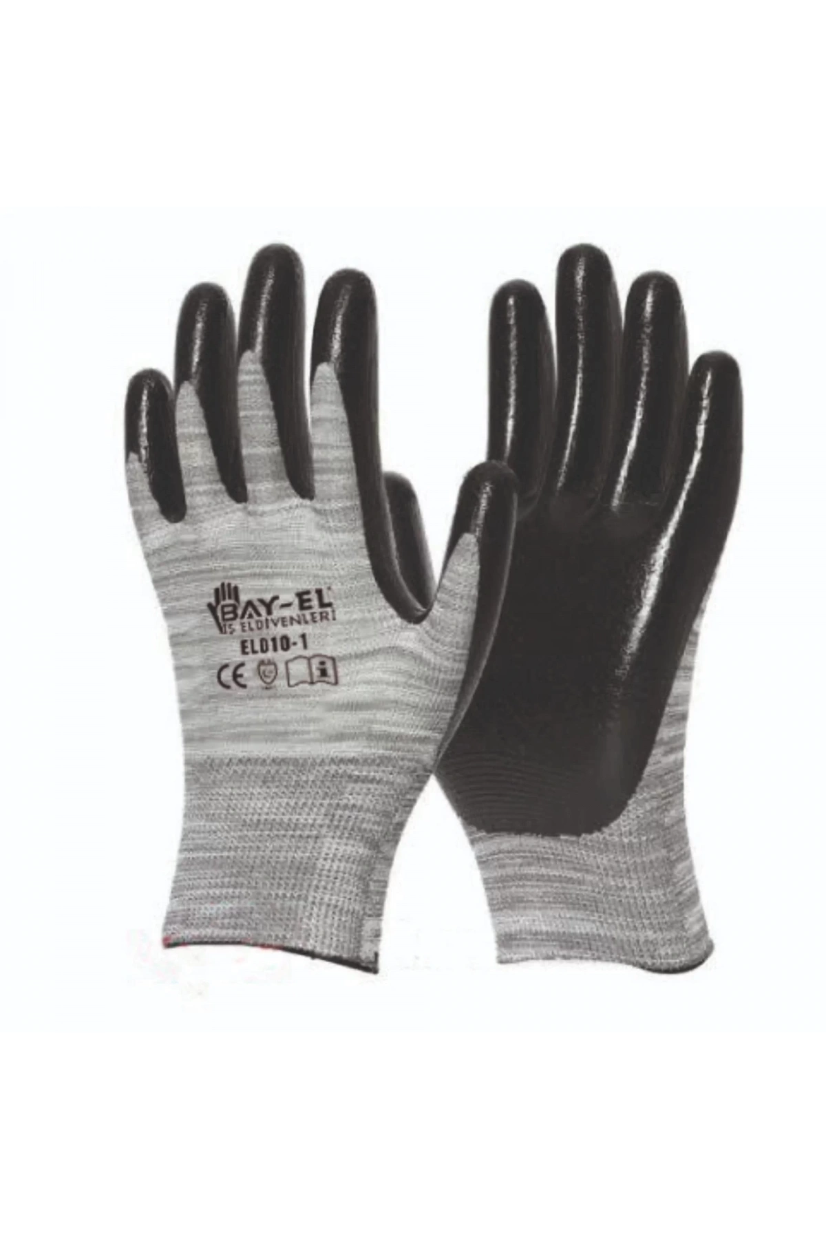 Bay-El Plus Eldiven Gri Siyah El005 10 Numara