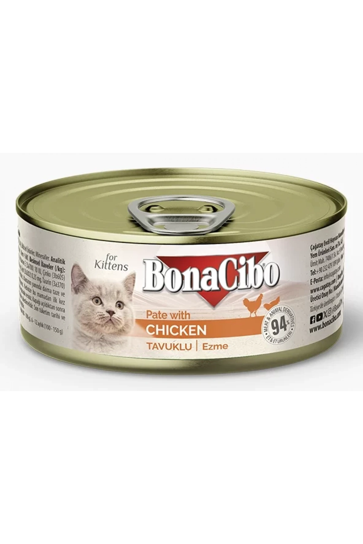 BonaCibo Ezme Tavuklu Yaş Yavru Kedi Maması 85gr