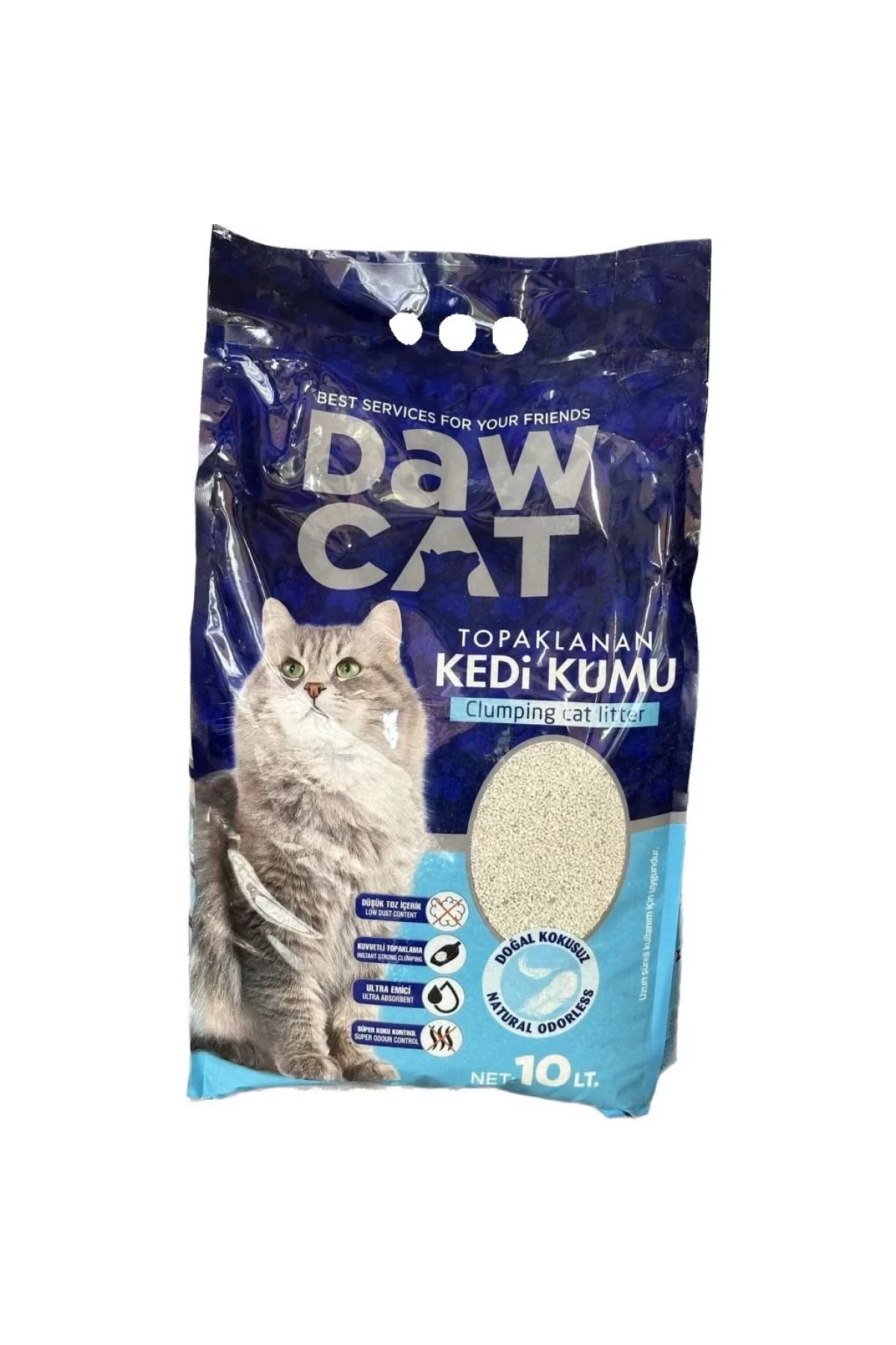 Dawcat 10Lt Bentonit Kedi Kumu Doğal Kokusuz