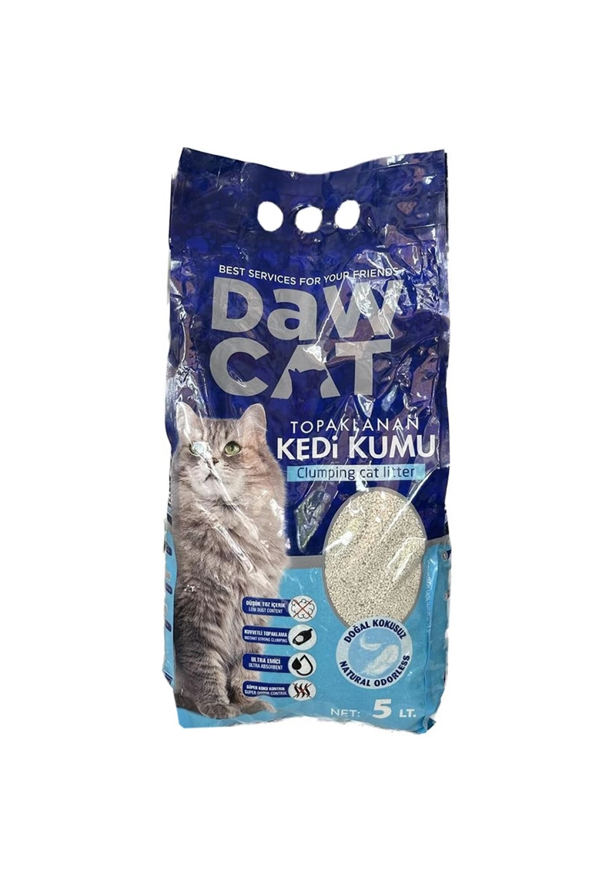 Dawcat 5lt Bentonit Kedi Kumu Doğal Kokusuz