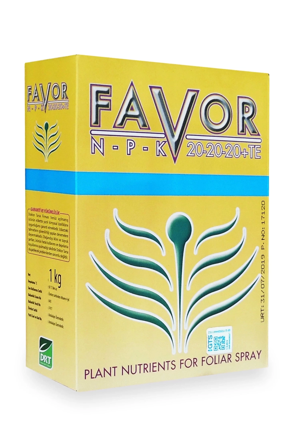 Doktor Tarsa Favor Npk 20-20-20+Te 1Kg Harmanlanmış Yaprak Gübresi