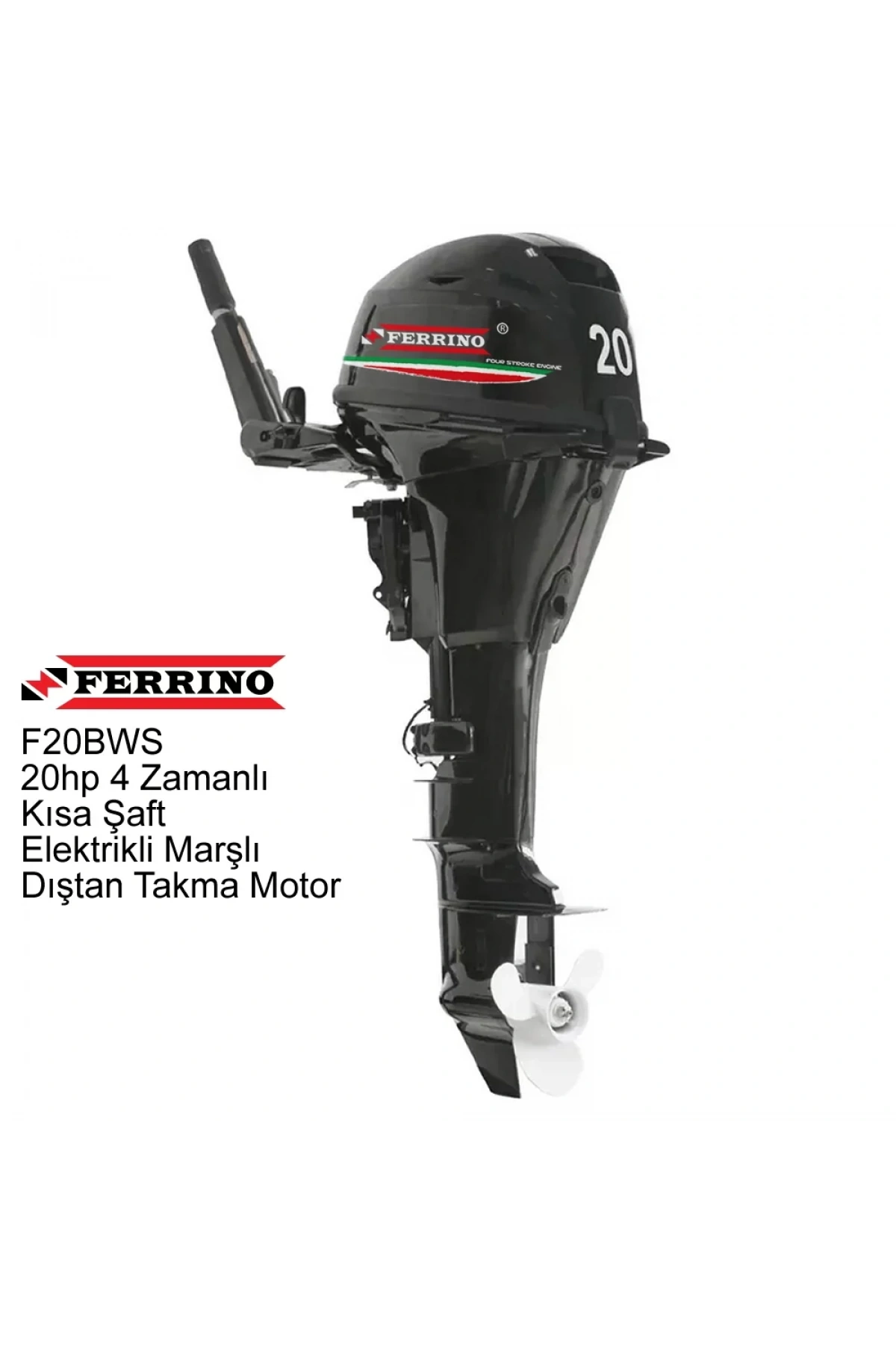 Ferrino 20hp 4 Zamanlı Kısa Şaft Elektrikli Marşlı Dıştan Takma Motor
