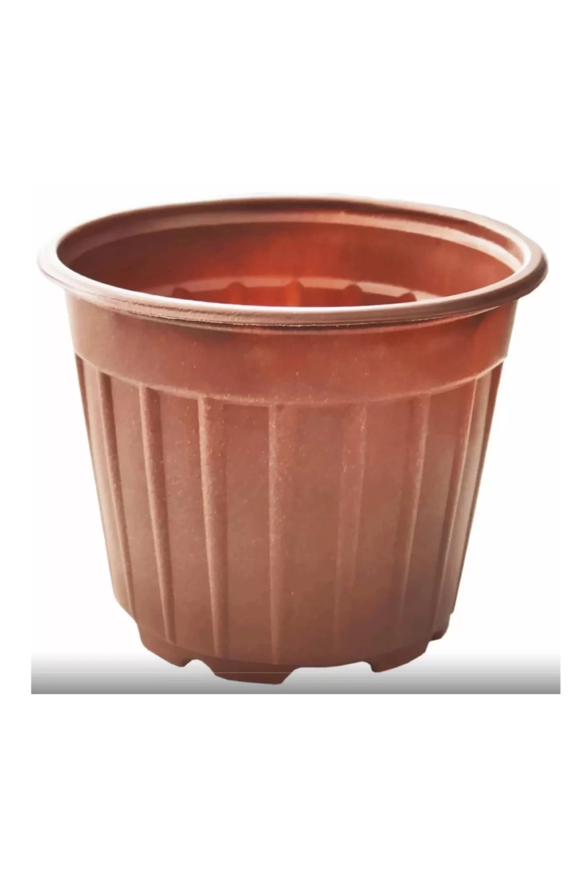 Kahverengi Çizgili Vakum Saksı 14X11Cm (Adet)