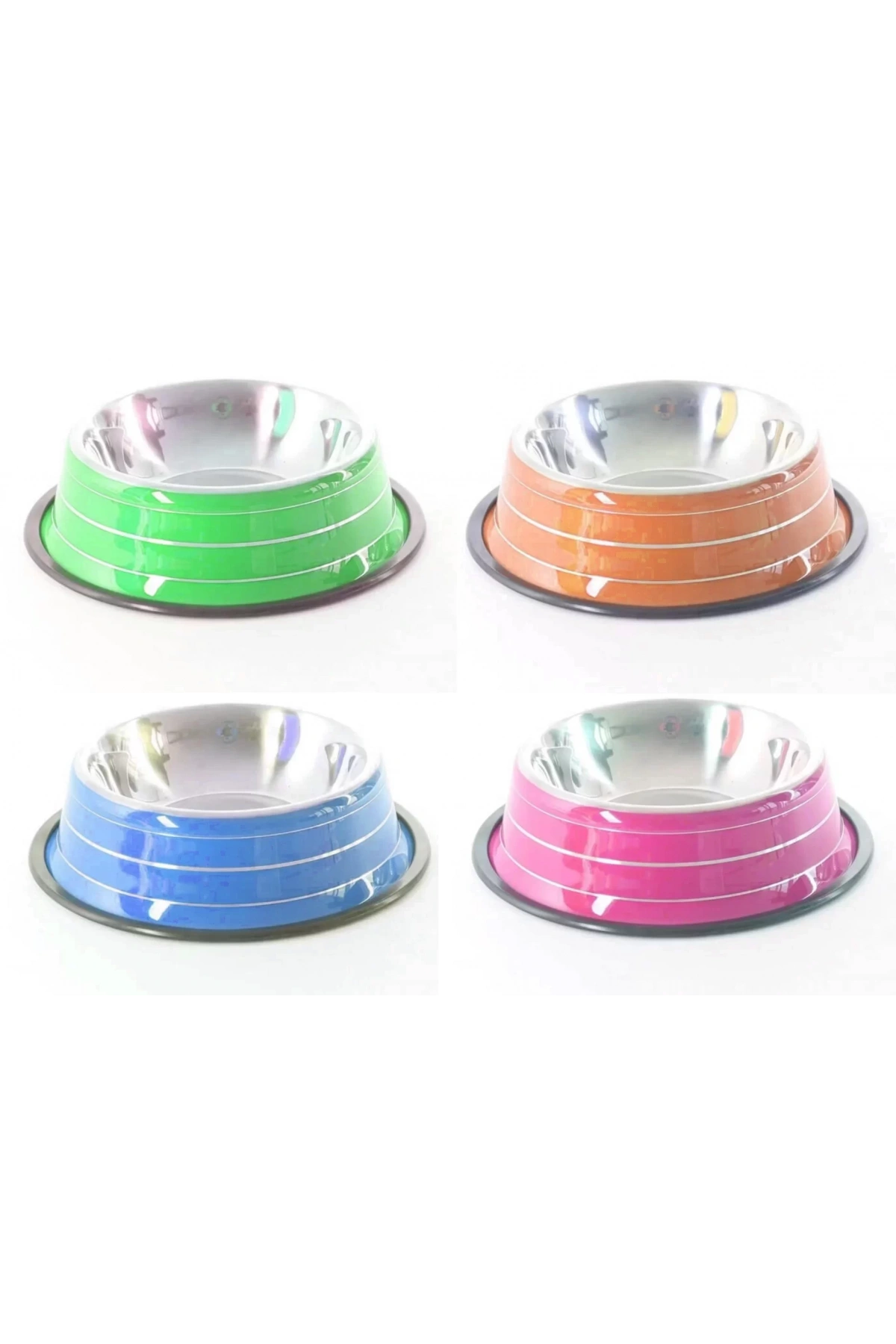 Kedi Köpek Paslanmaz Çelik Renkli Mama Su Kabı 22Cm Hb1033