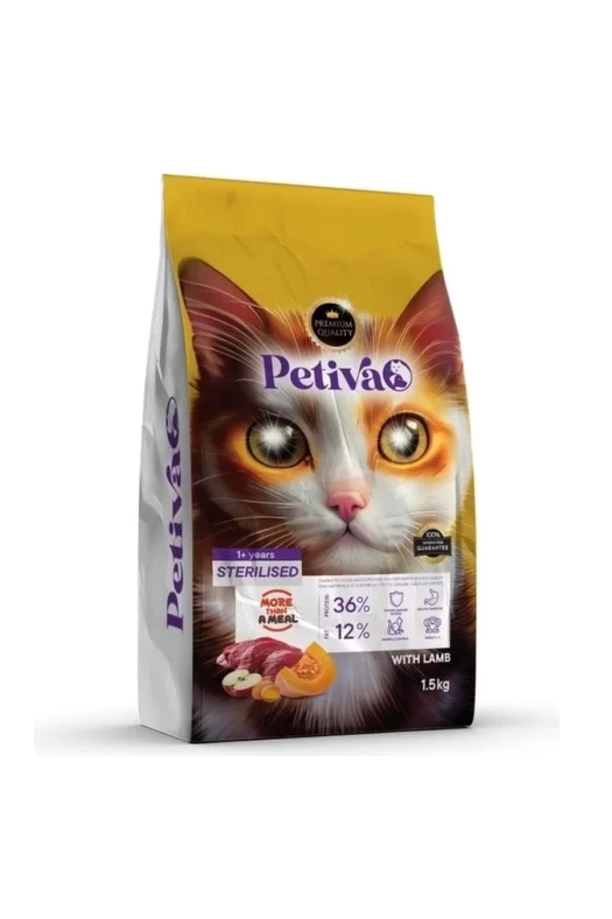 Petiva Kısırlaştırılmış Kuzulu Kedi Maması 1.5 Kg