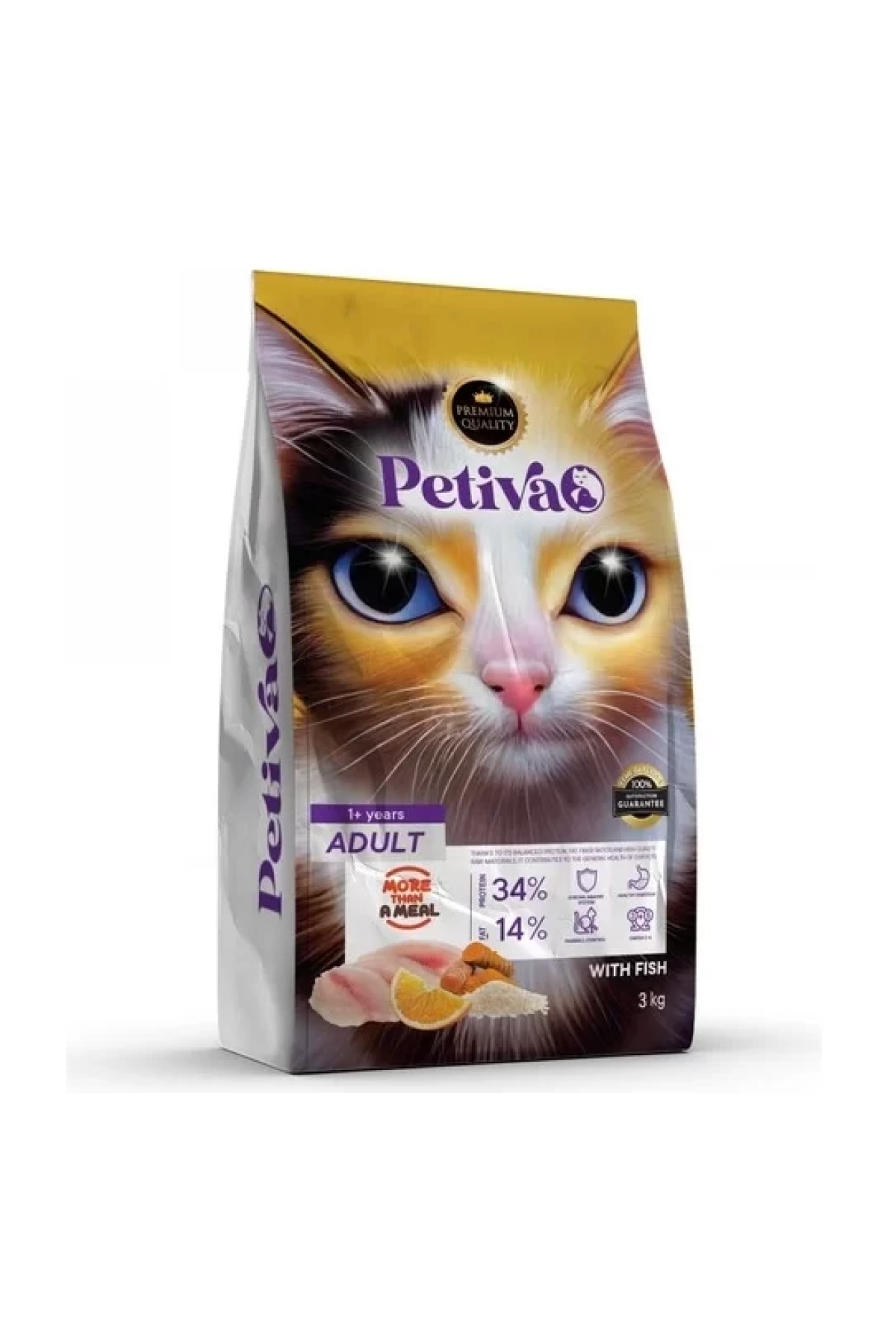 Petiva Yetişkin Balıklı Kedi Maması 3 Kg