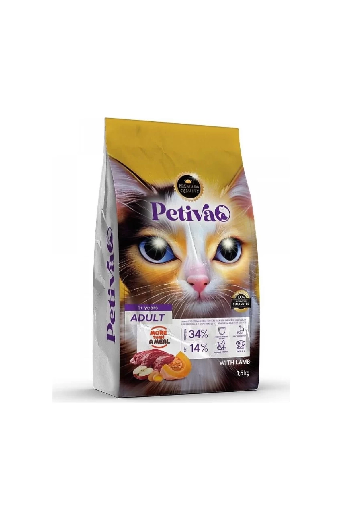 Petiva Yetişkin Kuzulu Kedi Maması 1.5 Kg