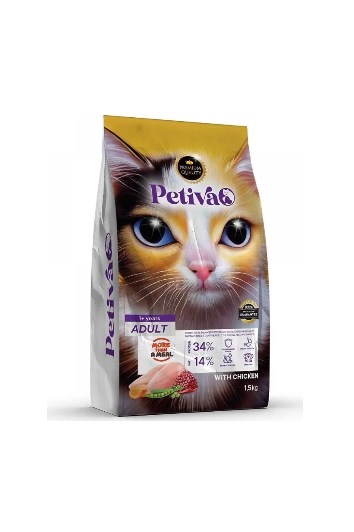 Petiva Yetişkin Tavuklu Kedi Maması 1.5 Kg