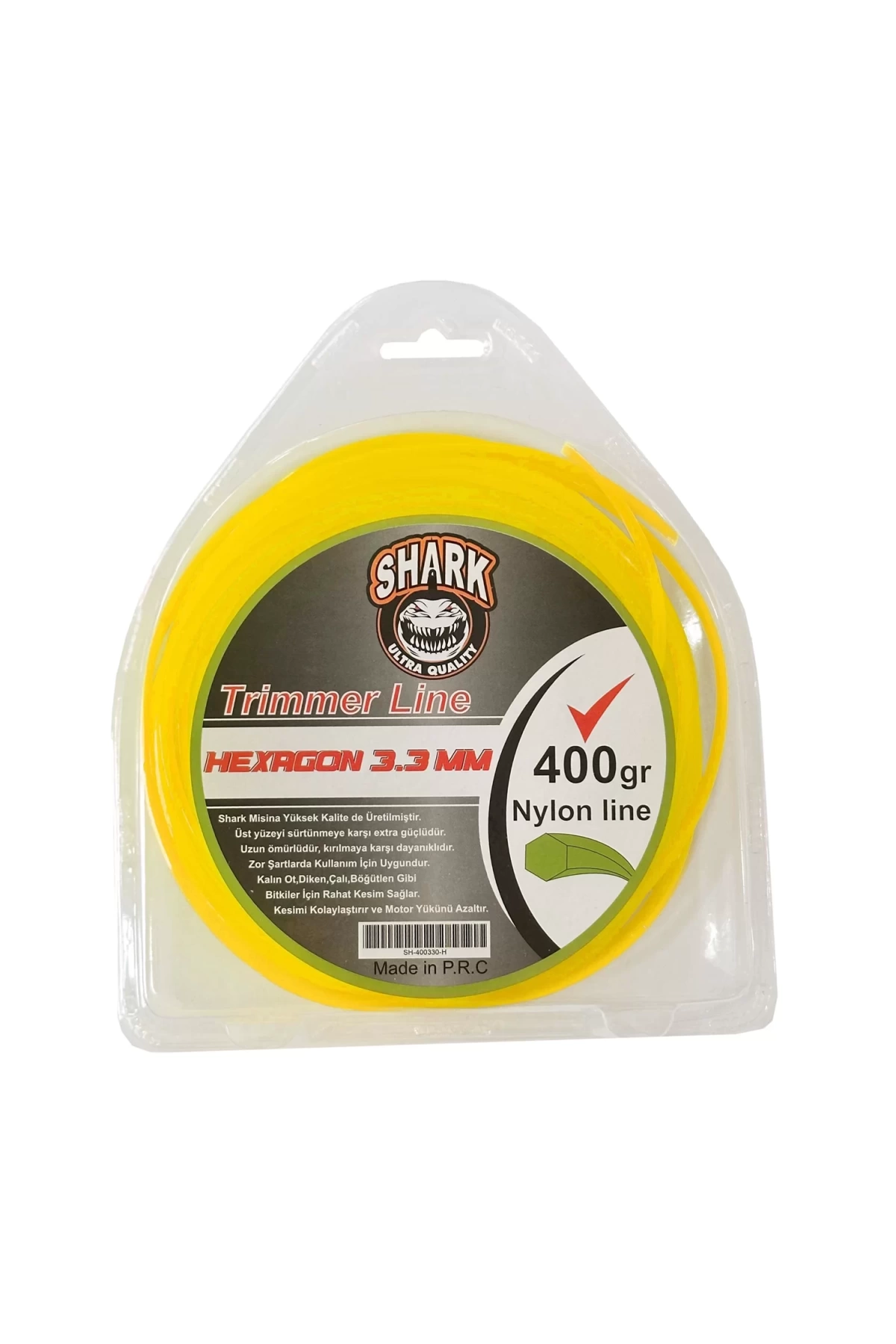 Shark Motorlu Tırpan Misinası 6 Köşe 3.30mm Sarı 400gr