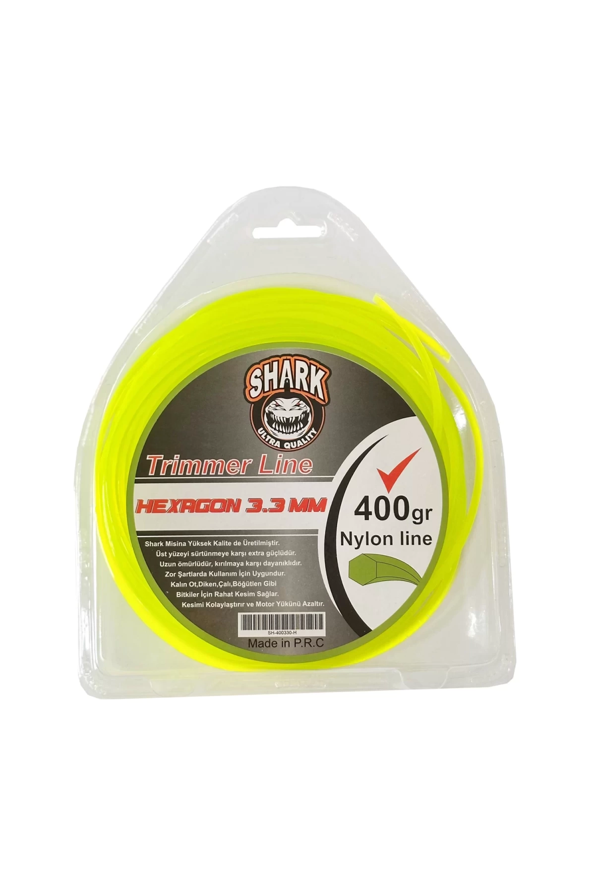 Shark Motorlu Tırpan Misinası 6 Köşe 3.30mm Yeşil 400gr