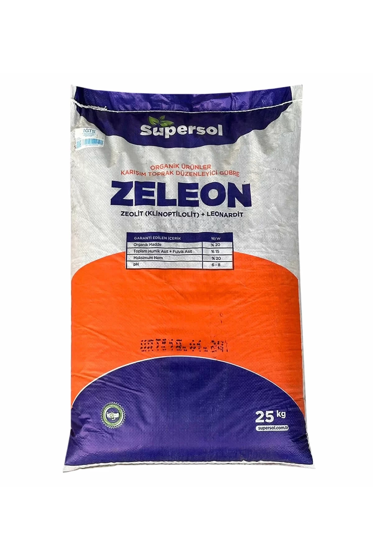 Süpersol Zeleon Zeloit+Leonardit Karışım Toprak Düzenleyici Gübre 25kg