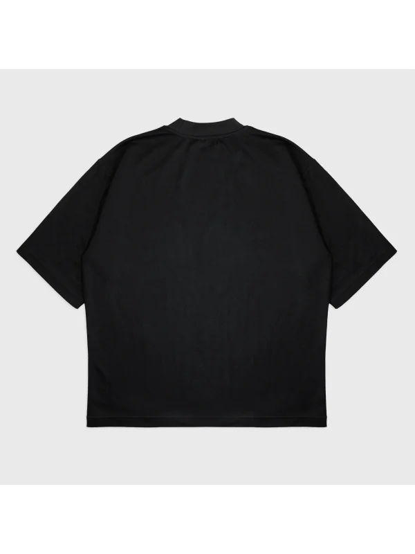 Oversize Zeron Baskılı Bisiklet Yaka T-Shırt