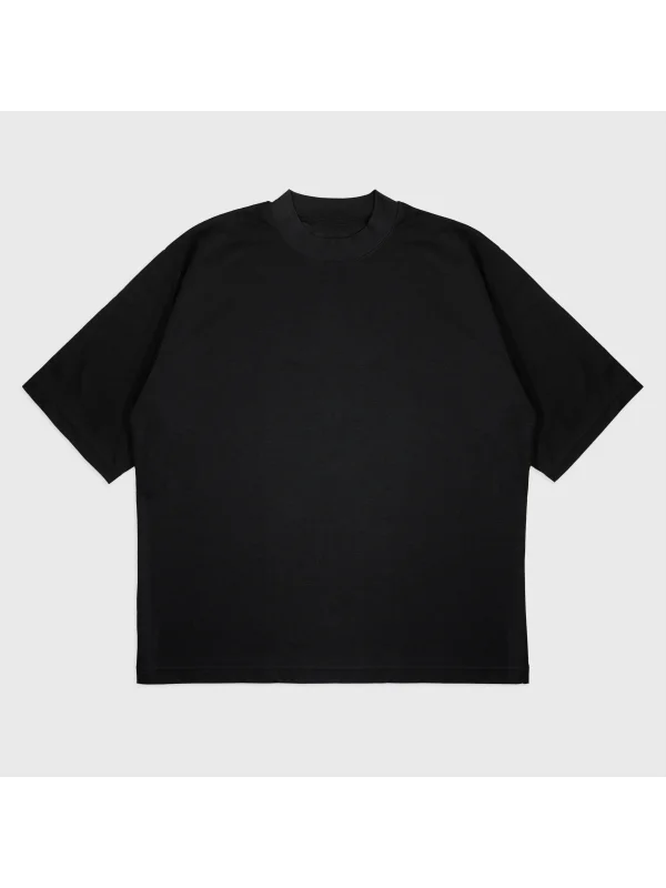 Oversize Behınd Baskılı Bisiklet Yaka T-Shırt