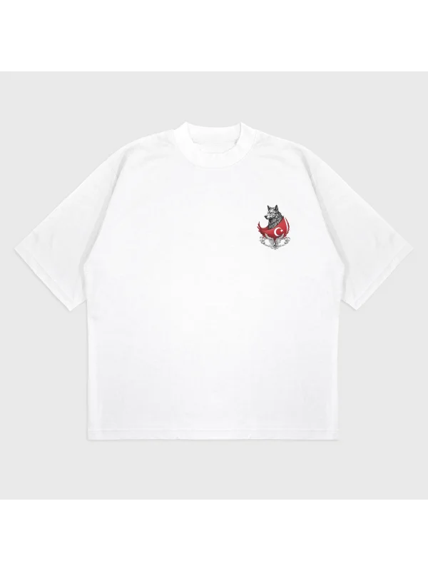 Oversize Güç Baskılı T-Shırt