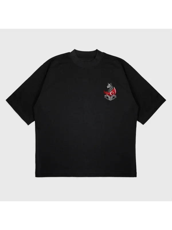 Oversize Güç Baskılı T-Shırt