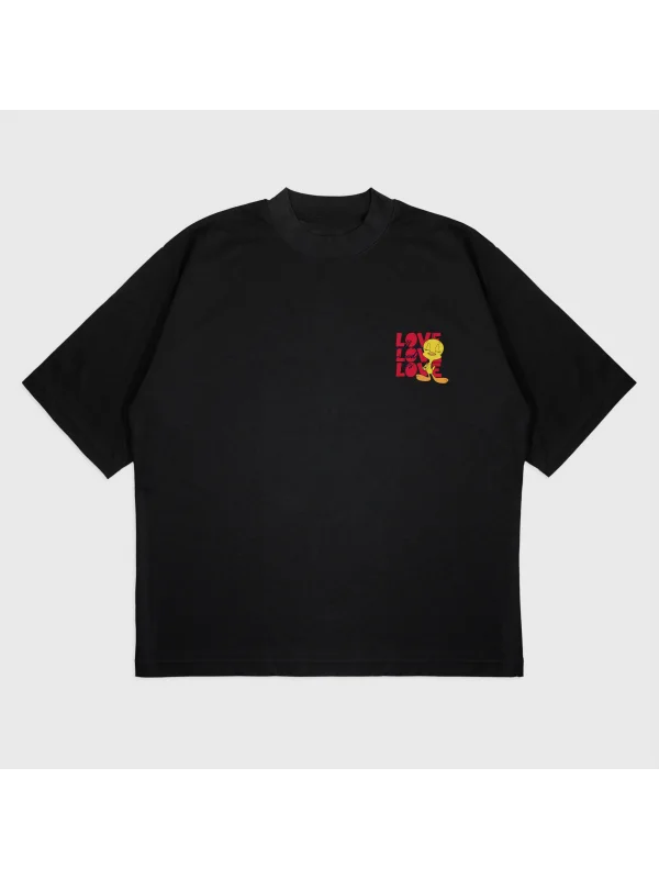 Oversize Tweety Baskılı T-Shırt