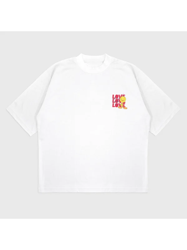 Oversize Tweety Baskılı T-Shırt