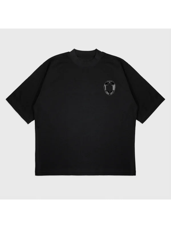 Oversize biker girl Baskılı T-Shırt