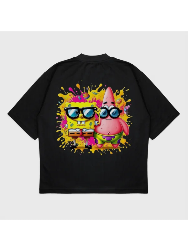 Oversize Sünger Boob Baskılı T-Shırt