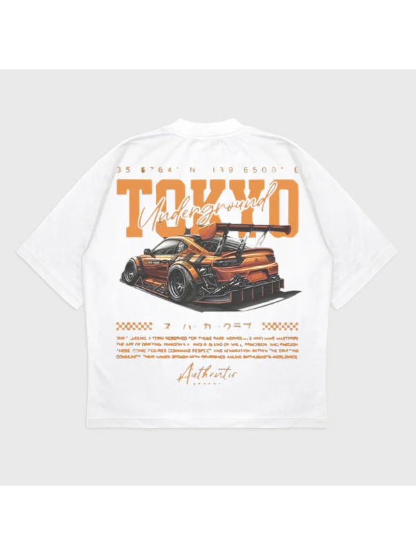 Oversize Tokyo Baskılı T-Shırt