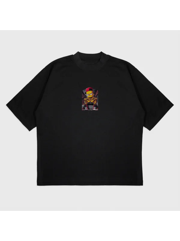 Oversize Simpaon Baskılı T-Shırt