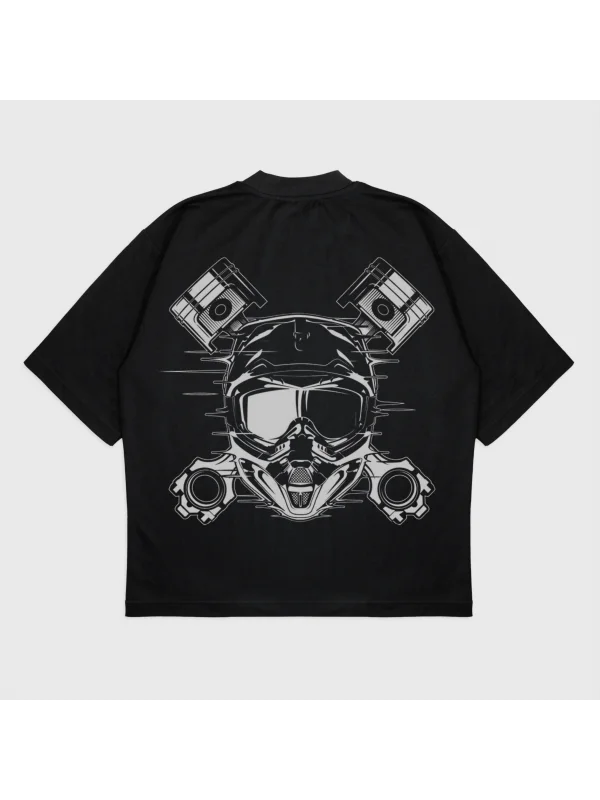 Oversize Engine Baskılı T-Shırt