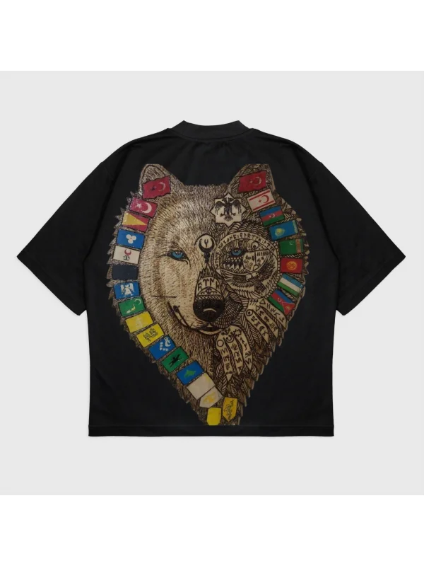 Oversize Güç Baskılı T-Shırt