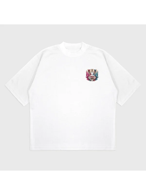 Oversize Harley Quinn Baskılı T-Shırt