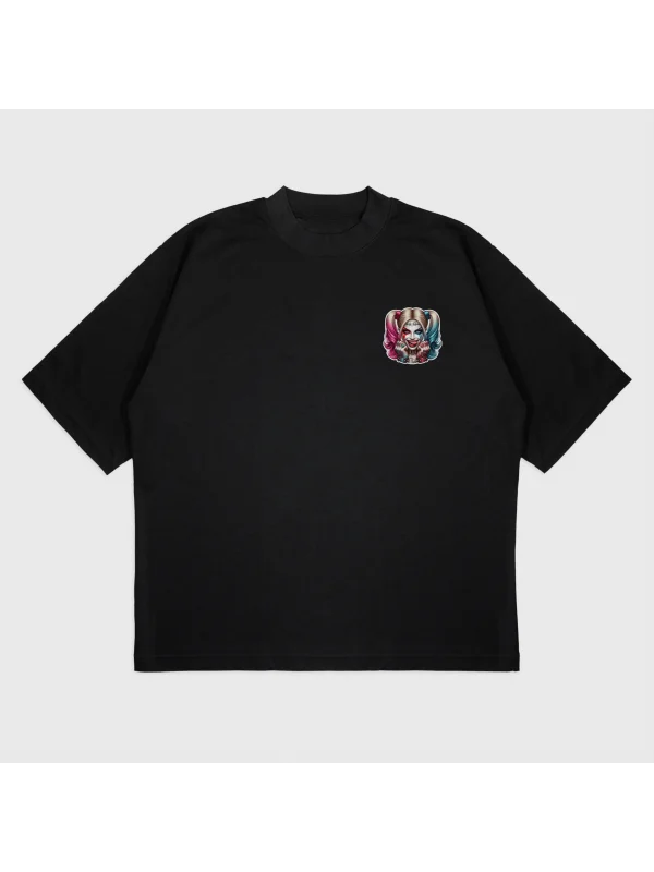 Oversize Harley Quinn Baskılı T-Shırt