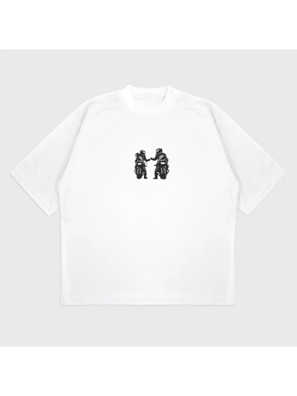 Oversize Engine Family Baskılı T-Shırt