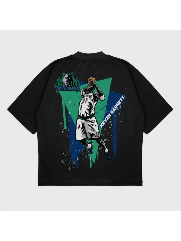 Oversize Kevin Garnett Baskılı T-Shırt