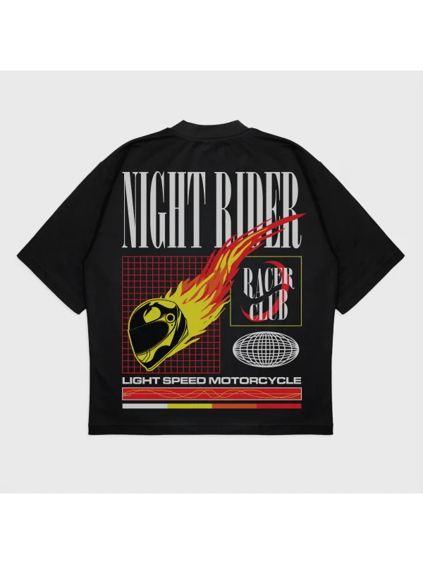 Oversize Nıght Ride T-Shırt
