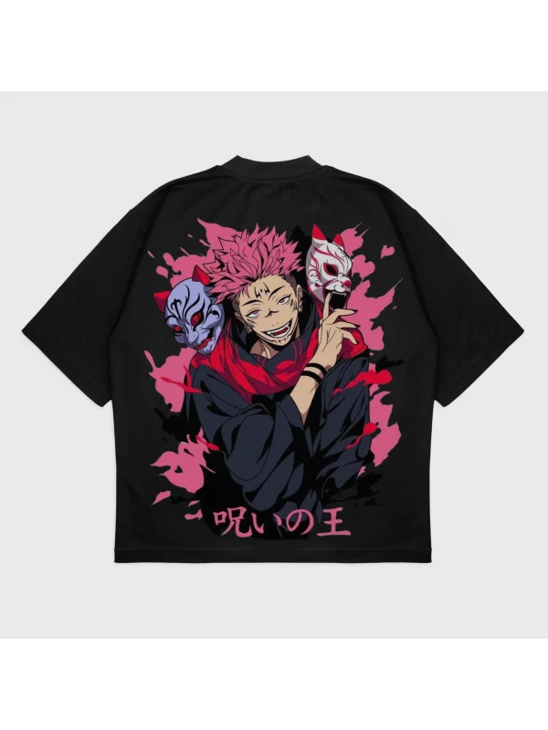 Oversize Jujutsu Kaisen Baskılı T-Shırt