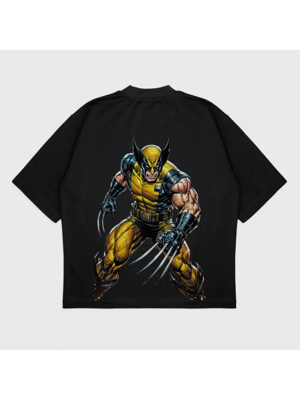 Oversize Wolverine Baskılı T-Shırt