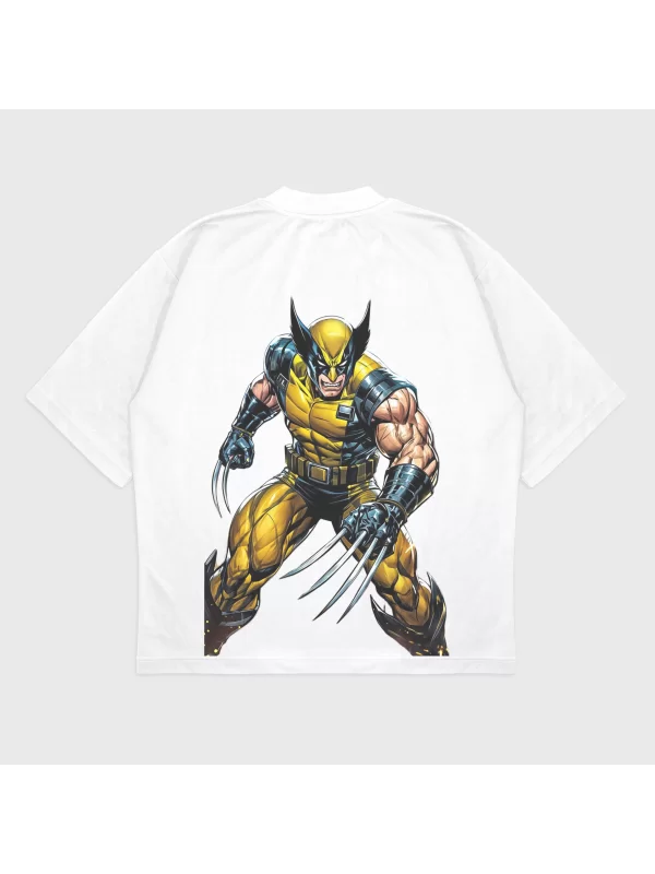 Oversize Wolverine Baskılı T-Shırt