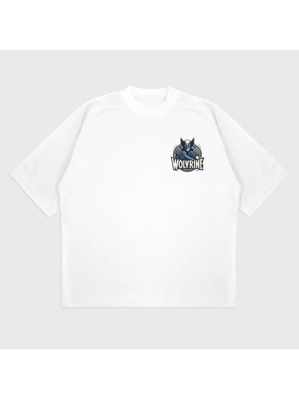 Oversize Wolverine Baskılı T-Shırt