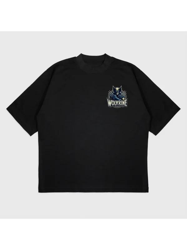Oversize Wolverine Baskılı T-Shırt