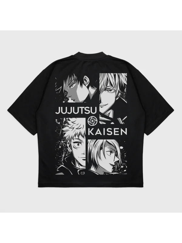 Oversize Jujutsu Baskılı T-Shırt