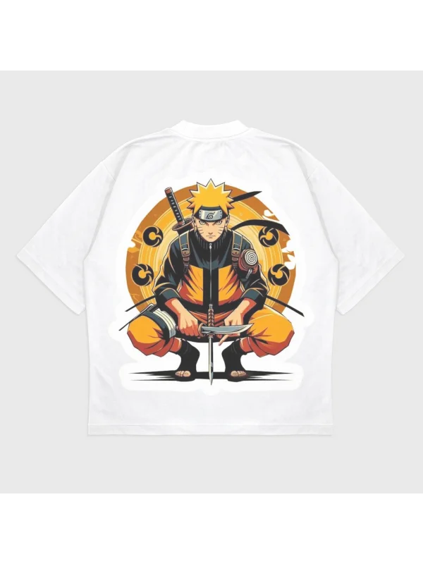 Oversize Narutoo Baskılı T-Shırt