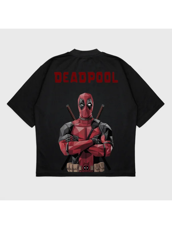 Oversize Deadpool Baskılı T-Shırt