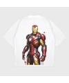 Oversize Iron Man Baskılı T-Shırt