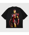 Oversize Iron Man Baskılı T-Shırt