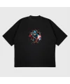 Oversize Captain America Baskılı T-Shırt