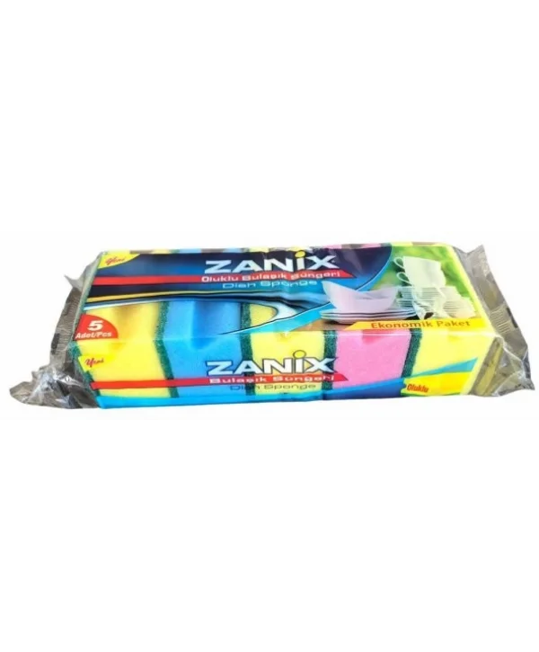 BULAŞIK SÜNGERİ OLUKLU ZANİX 5 Lİ *70 Lİ