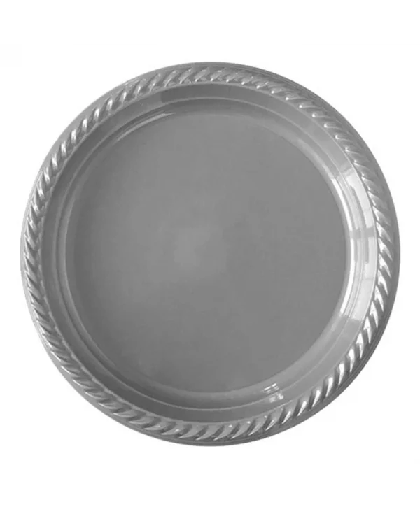 UPLASS PARTİ PLASTİK TABAK GÜMÜŞ 22 CM 25 Lİ *20