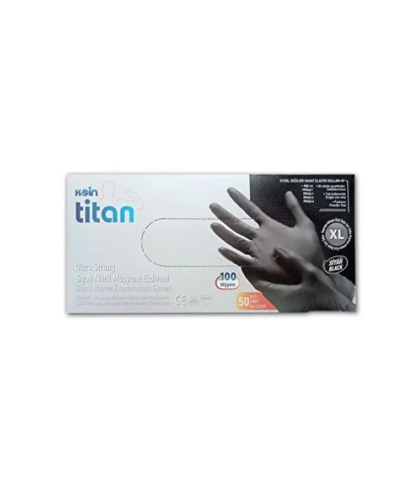 ELDİVEN TİTAN EKSTRA SİYAH XL 50*20 Lİ