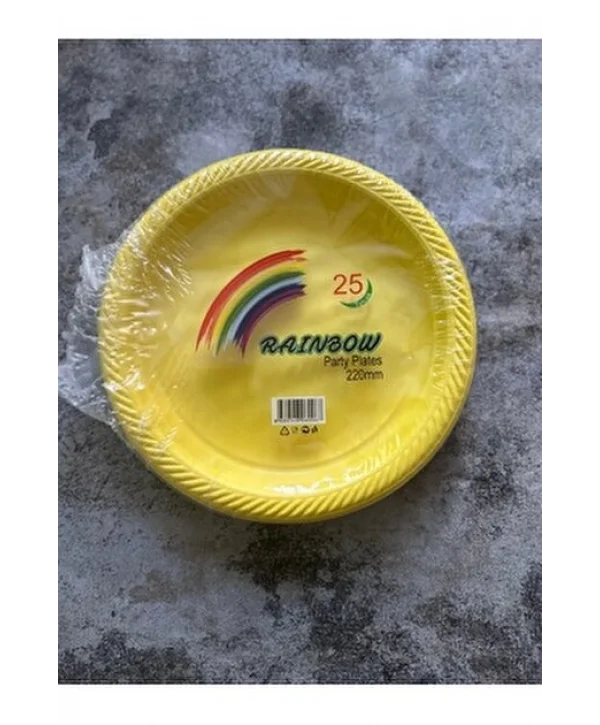 RAİNBOW PLAS TABAK SARI 22 CM *25 Lİ*40