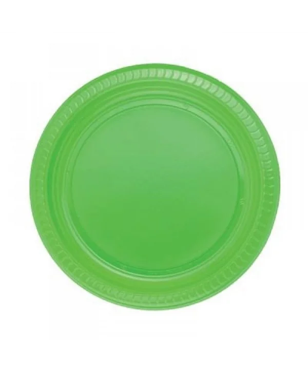 RAİNBOW PARTİ PLASTİK TABAK YEŞİL 22 CM 25 Lİ * 40