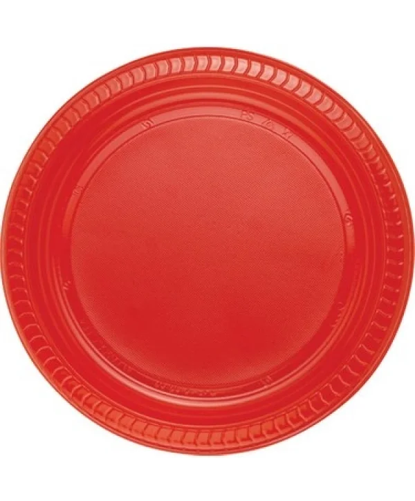 UPLASS PARTİ PLASTİK TABAK KIMIZI 22 CM 25 Lİ *20